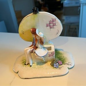 Lino Zampiva Italian figurine pre 2000.  Man and woman on a bench.